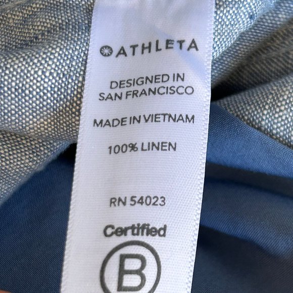 NWOT ATHLETA Cabo Linen Jogger Pants {530642} Chambray Blue Size 16 - Picture 9 of 9